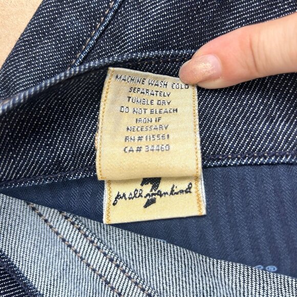 7 for All Mankind Straight Leg Jeans Womens 30 Dark Wash Five Pocket Zip 7Fam - Picture 4 of 10